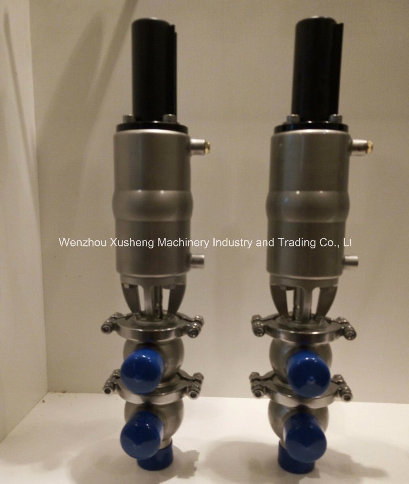 Aço inoxidável sanitário SS304 SS316L L Válvula de fluxo de desvio pneumático