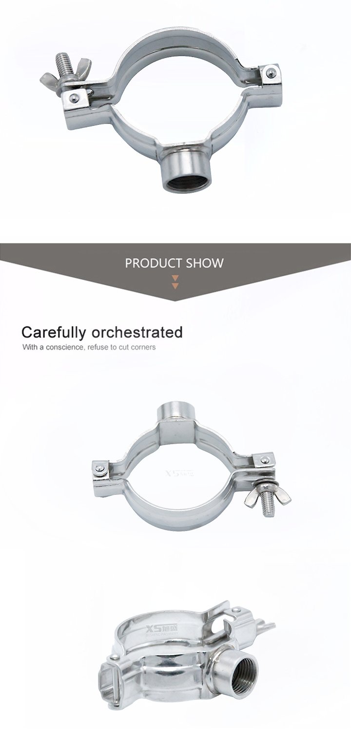 Suporte de tubulação de braçadeira sanitária de aço inoxidável