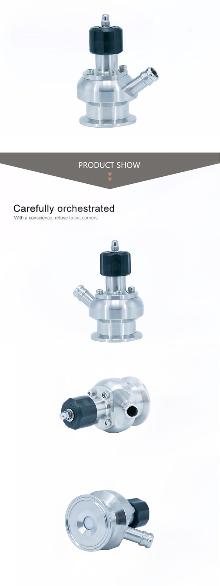 Válvulas estépticas de amostragem estéril de aço inoxidável SS316L com assento de PTFE