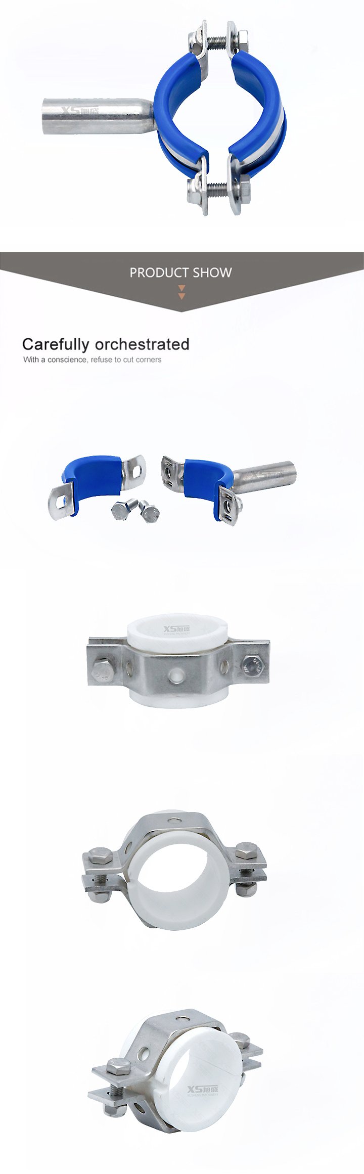 Suporte de tubo redondo de aço inoxidável SS304 com assento