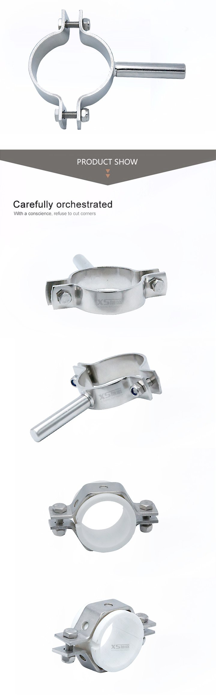 Suporte de tubo de tubo de tubo sanitário de aço inoxidável