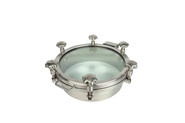 Tanque redondo higiênico Manway com visor completo