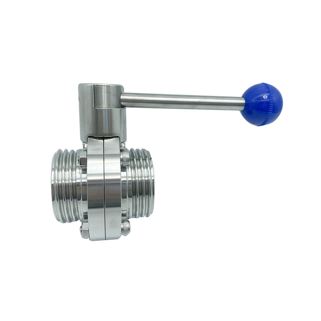 Válvula borboleta sanitária de rosca de 3 polegadas para cosméticos