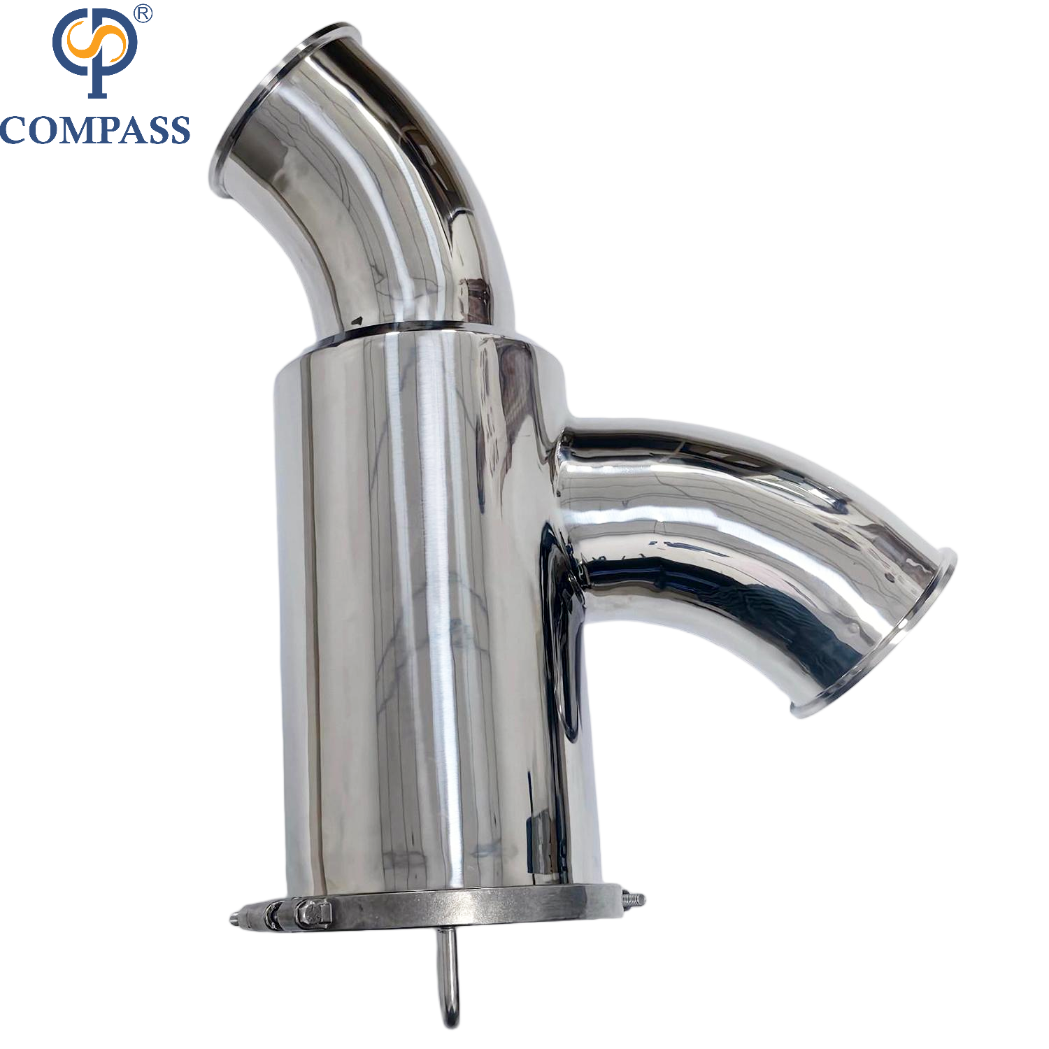 Bom preço 6 polegadas ss304 aço inoxidável sanitário 0.5 mícron sms premium braçadeira sem retenção tipo cotovelo filtro com esmalte espelhado