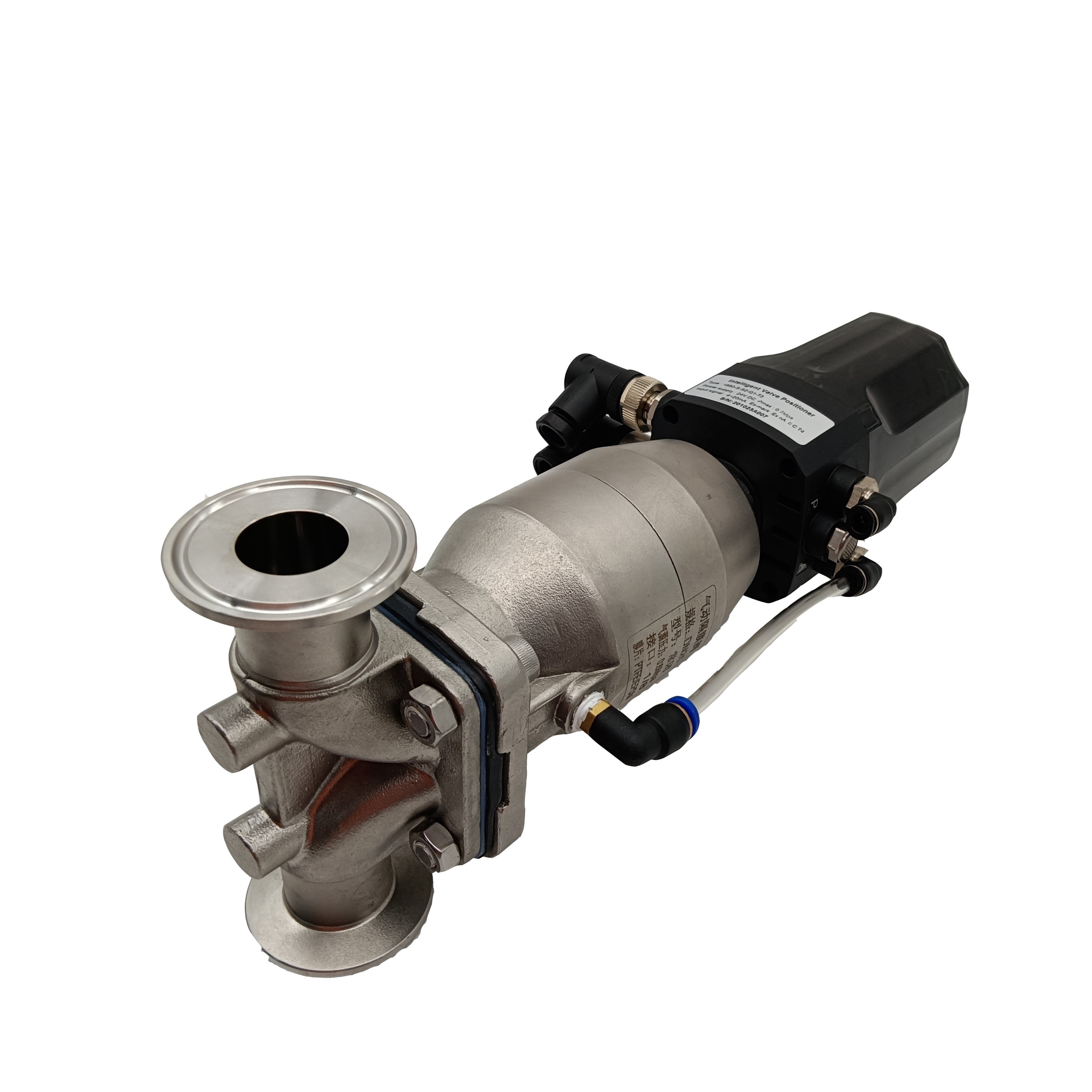 1/2 polegada de 12,7 mm de alta qualidade higiênica de aço inoxidável SS316L Pneumático SMS CLAMP DIAFRAGMA VAVLE COM CABEÇA DE CONTROL