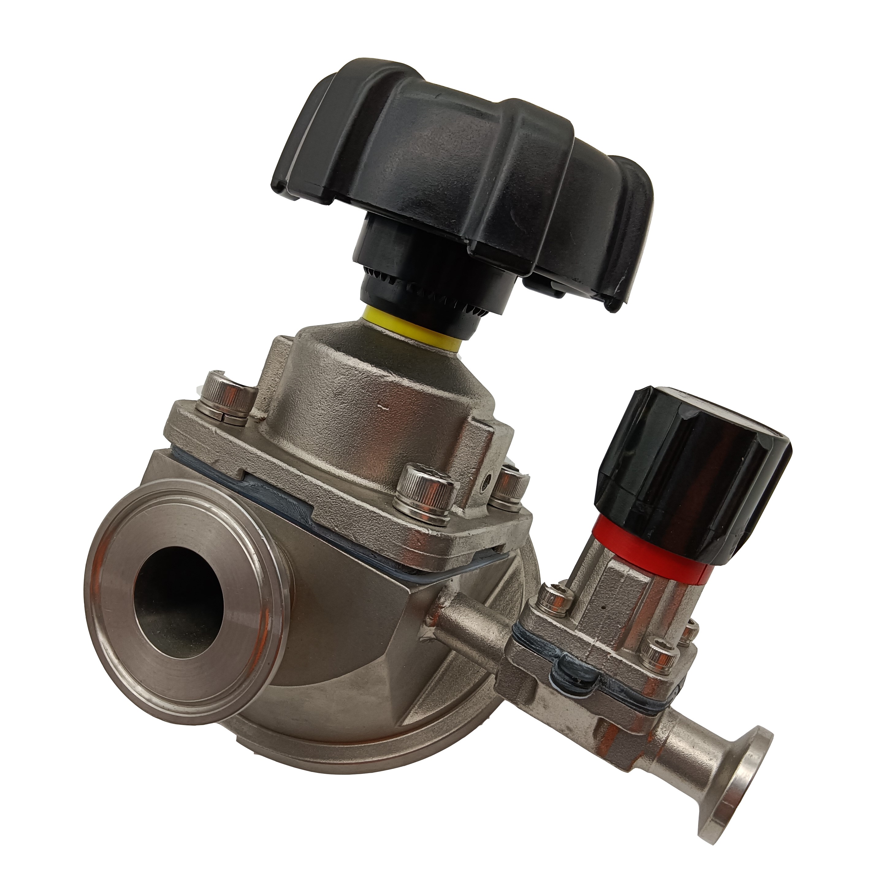 1/2 polegada de 12,7 mm de alta qualidade higiênica higiênica aço inoxidável SS316L manual sms tanque de tanque de pinça diafragma vavle com porta de amostragem