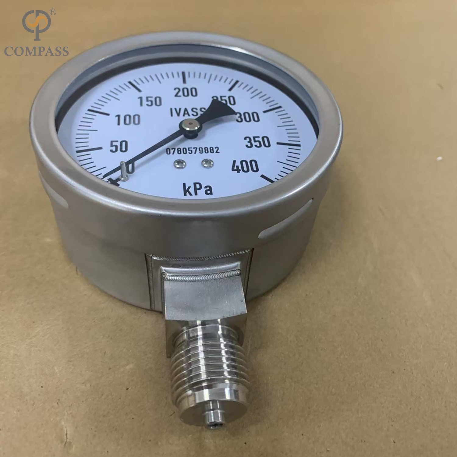 1/2 '-BSP Aço inoxidável SS304 Medidor de pressão radial de haste 100mm