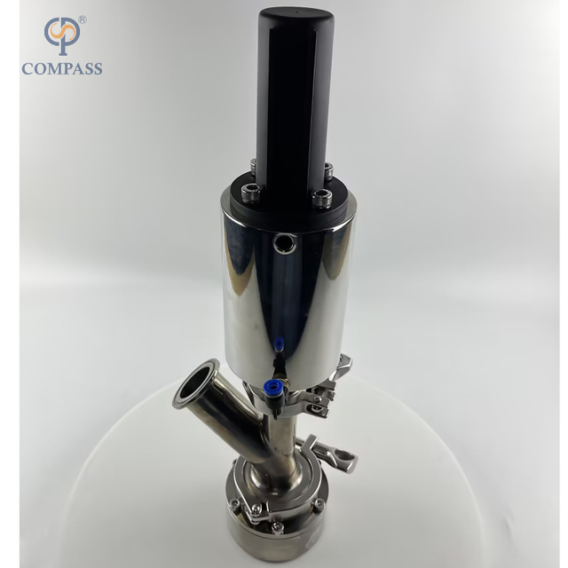 VÁLVULAS INFERIORES DO TANQUE INFERIOR TIPO COTOVELO PNEUMÁTICO COM BRAÇADEIRA ESTÉRIL DE AÇO INOXIDÁVEL SS304