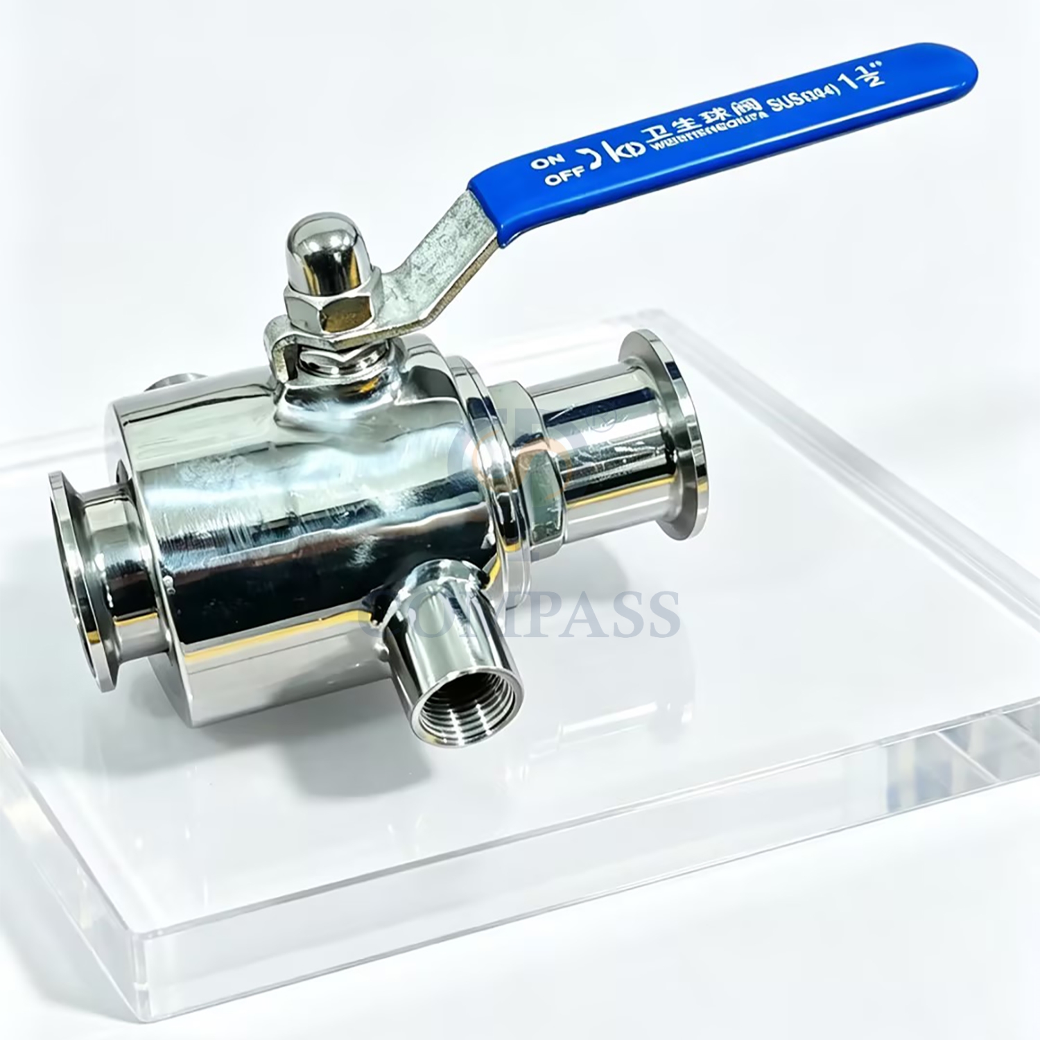 Preço 25.4mm aço inoxidável sanitário ss304 grau alimentício sms 1 polegada at052d atuador pneumático válvula de esfera de braçadeira reta com jaqueta