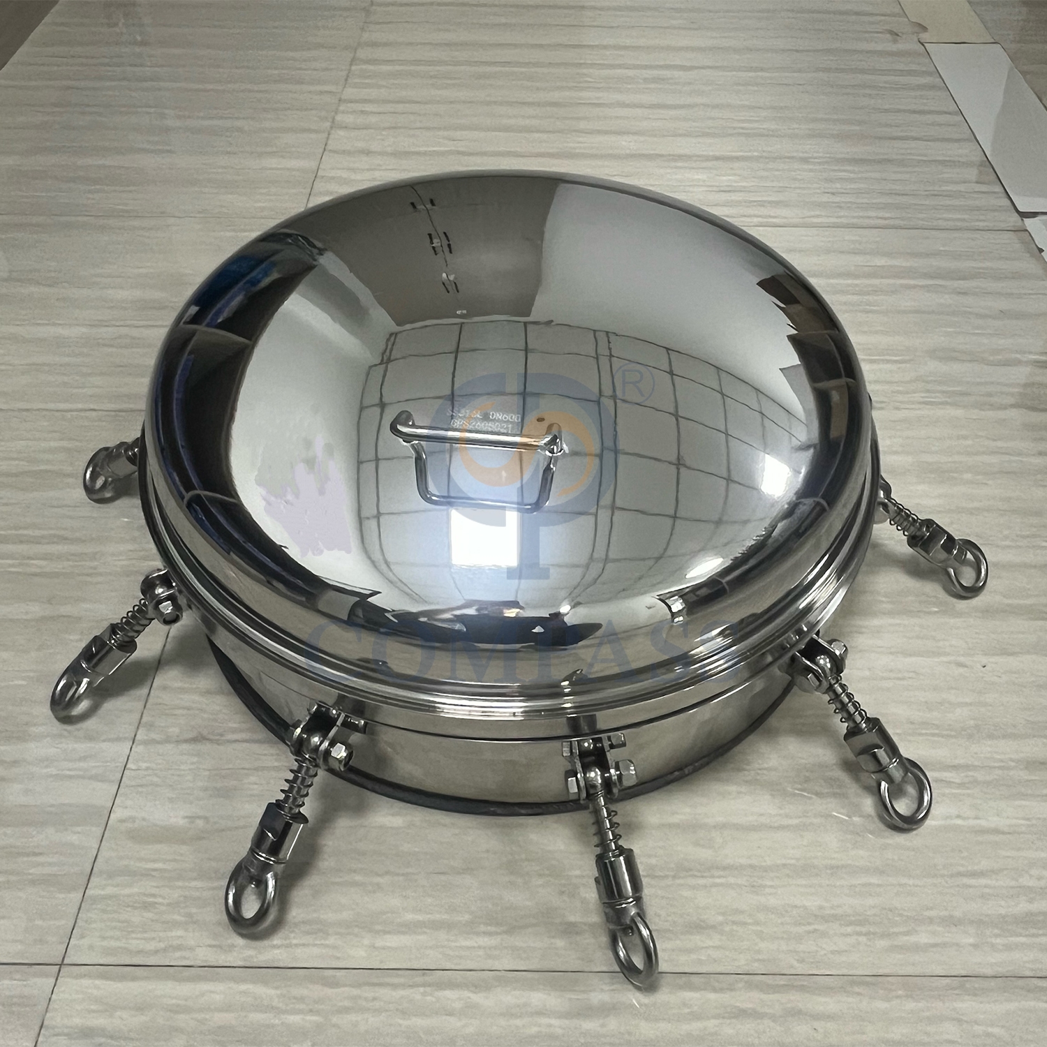 Tampa sanitária de aço inoxidável ss316l dn600, espelho higiênico, polimento externo, tanque de pressão redondo com vedação epdm