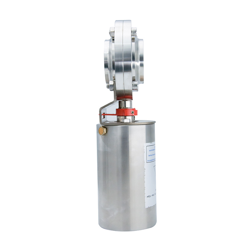 1/2 polegada 12,7 mm higiênica higiênica de aço inoxidável grau SS304 SMS Válvula de borboleta de solda pneumática 