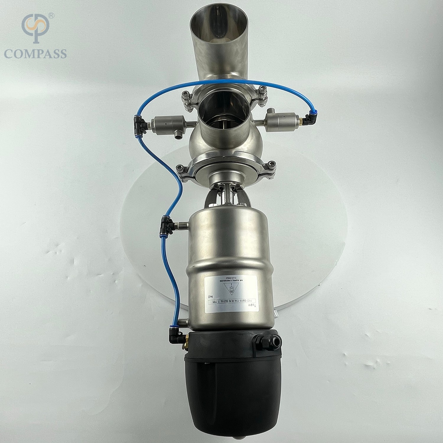 Válvula à prova de mistura de assentos duplos pneumáticos inteligentes SS316L T22