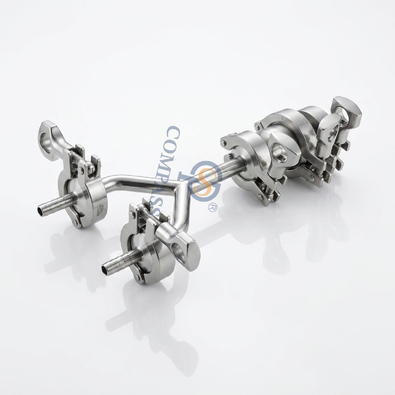 SS316L DN10 TC34MM Cotovelo Modelo Y Tee com Válvula de Retenção de Virola e Adaptador de Mangueira