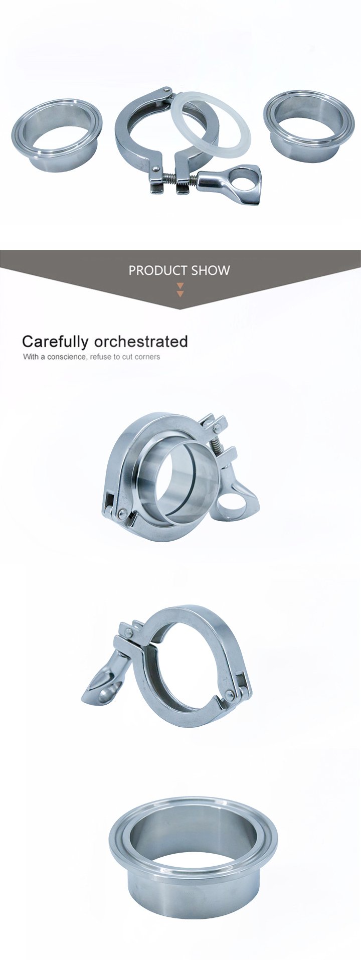 Ferro de bra&ccedil;adeira SS316L sanit&aacute;rio de encaixe de tubo