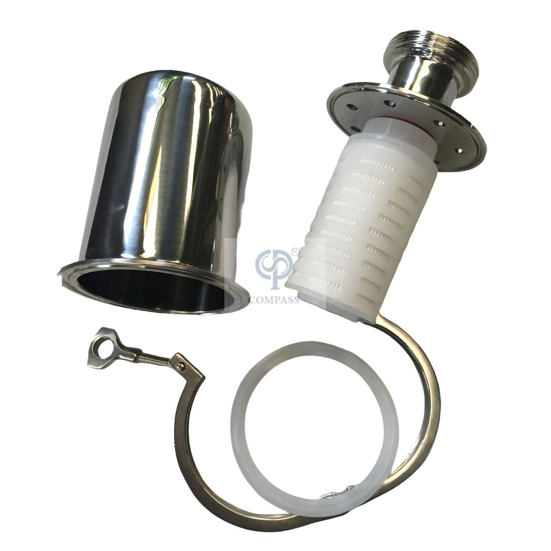 Válvulas sanitárias de aço inoxidável do respiradouro do respiradouro de ar de SS304 SS316L com filtro interno do polipropileno 
