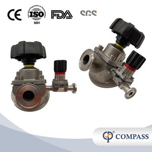 1/2 polegada de 12,7 mm de alta qualidade higiênica higiênica aço inoxidável SS316L manual sms tanque de tanque de pinça diafragma vavle com porta de amostragem