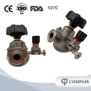 1/2 polegada de 12,7 mm de alta qualidade higiênica higiênica aço inoxidável SS316L manual sms tanque de tanque de pinça diafragma vavle com porta de amostragem