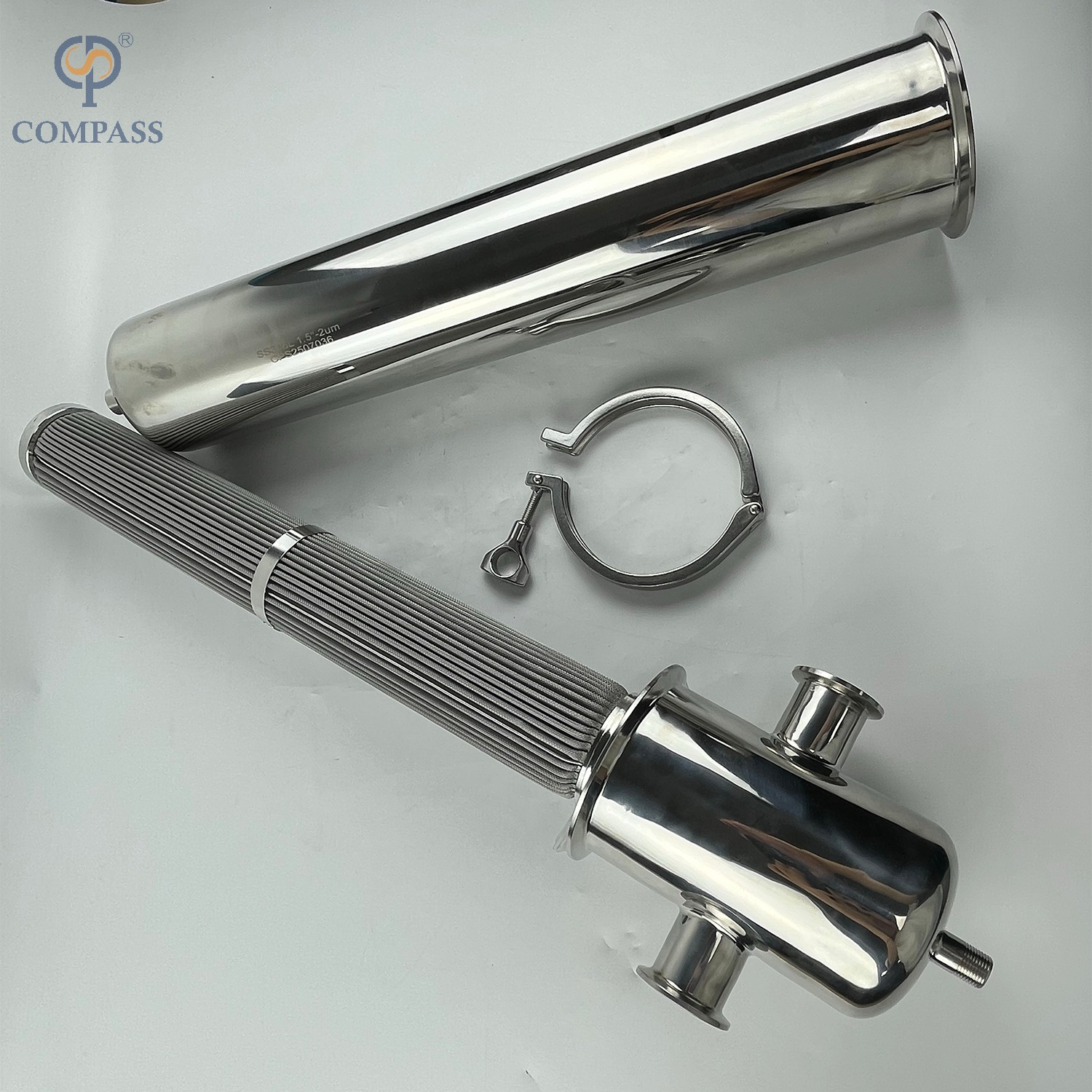 Filtro de vapor sanitário com caixa de aço inoxidável e elemento de filtro plissado 1.5 'SS316L