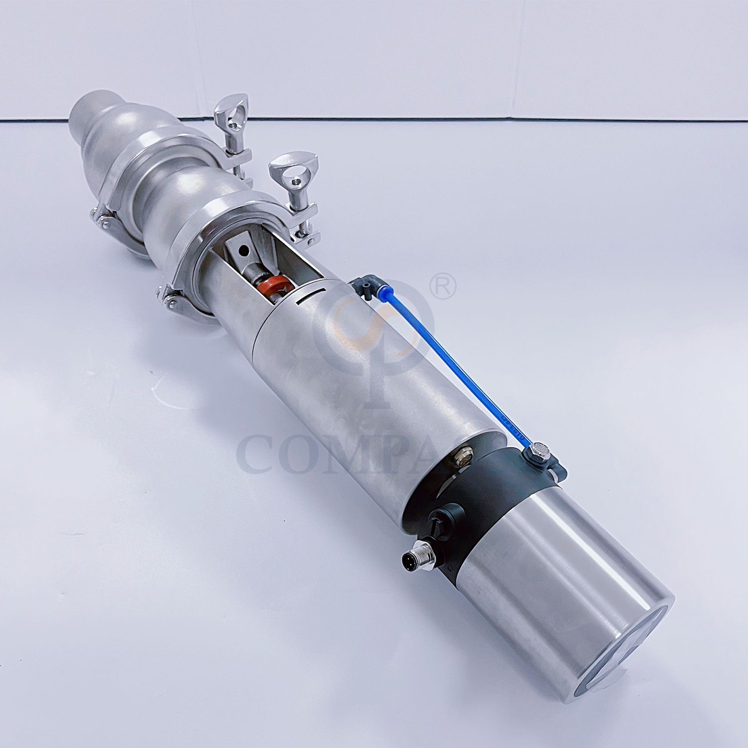 50.8MM Sanitary Stainless Steel 316L 21 Model LL Type Pneumatic Three-Way Weld Diverter Valve with Intelligent Valve Positioner