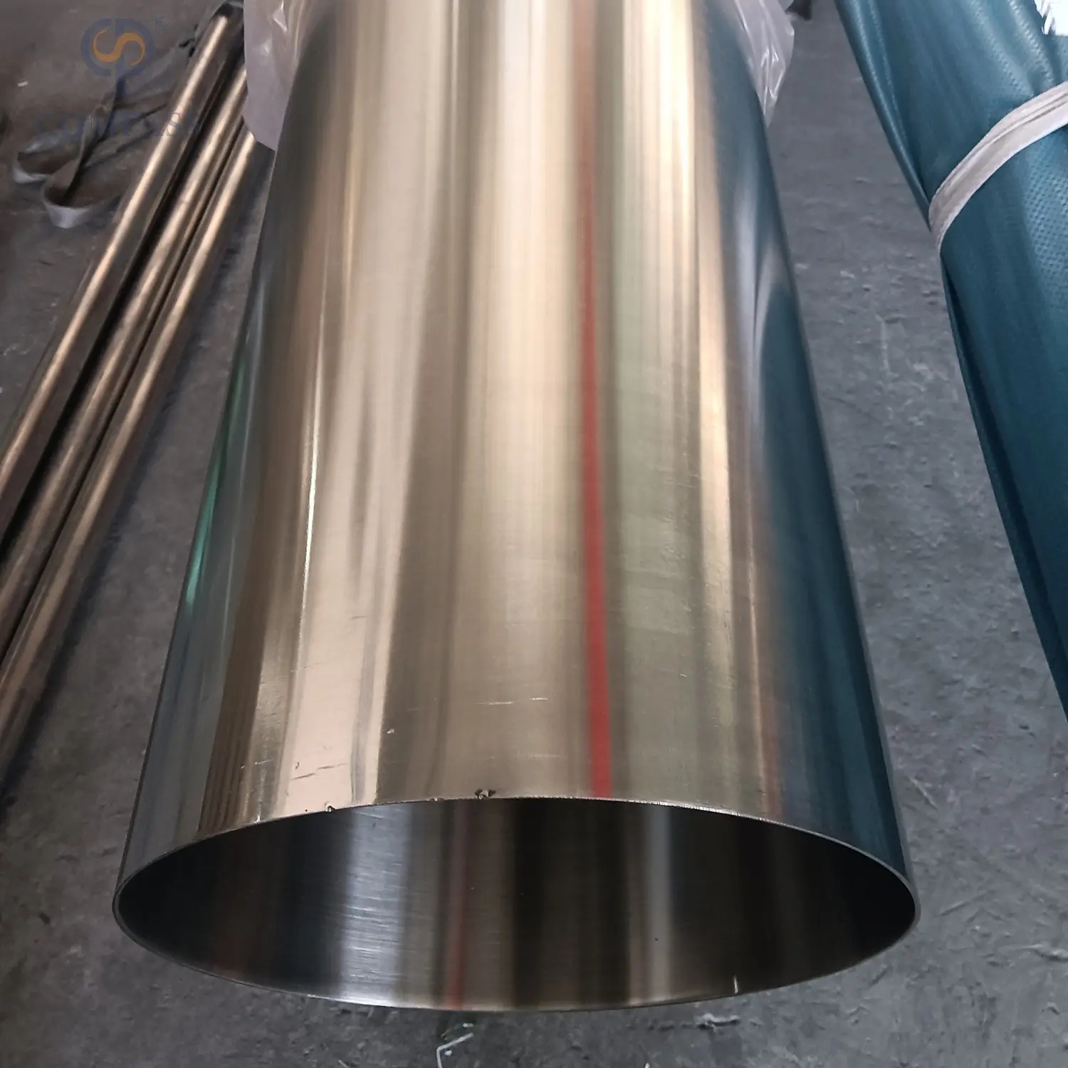 Preço por atacado Fábrica de aço inoxidável SS304 SMS 254mmx2mm higiênico higiênico redondo tubo de costura com espelho