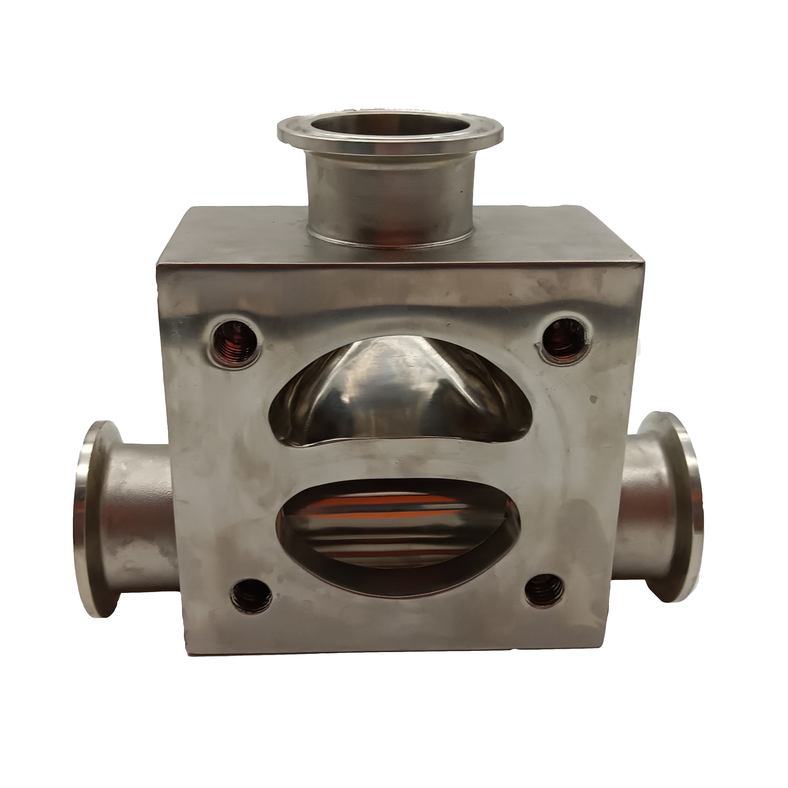 50,8 mm*50,8 mm de alta qualidade higiênica higiênica aço inoxidável SS316L manual sms solda de três válvulas de diafragma forja