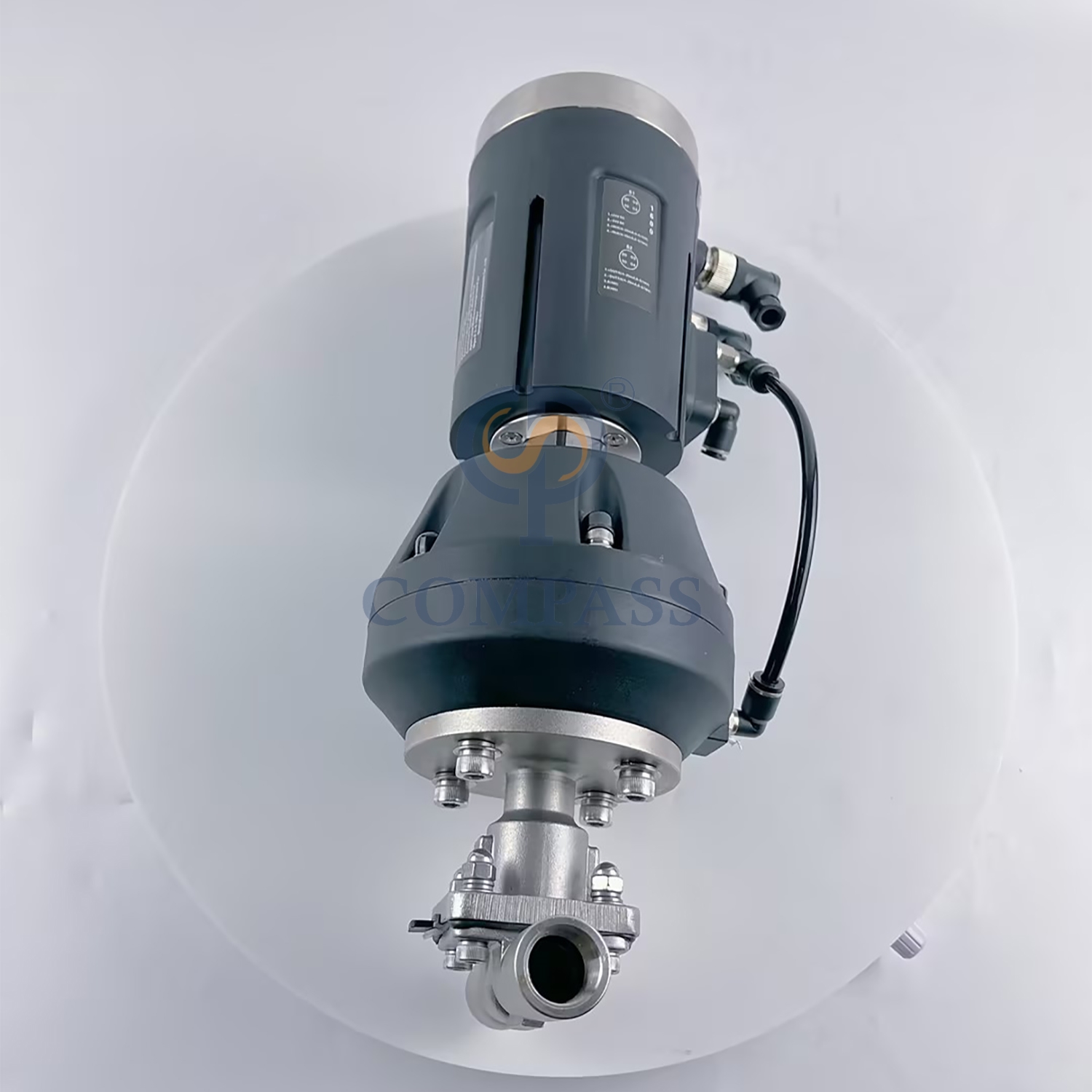 Válvula de diafragma reta pneumática de plástico ss316l com rosca npt de 1/2 unidades com cabeça de controle ptfe e diafragma dividido epdm