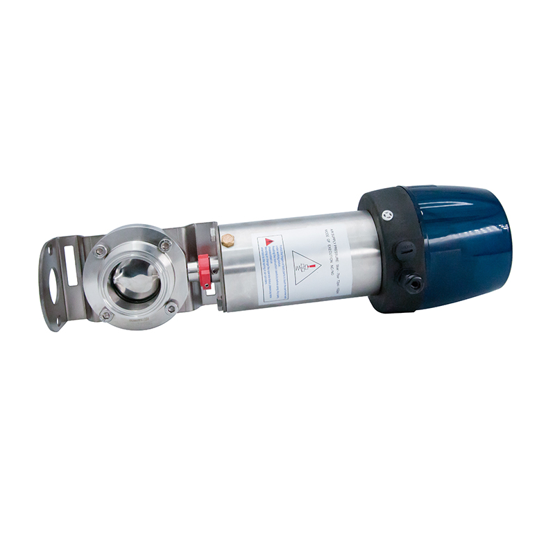1/2 polegada de 12,7 mm higiênica higiênica de aço inoxidável grau SS304 SMS Pneumático Clamp Butterfly Válvula com cabeça de controle