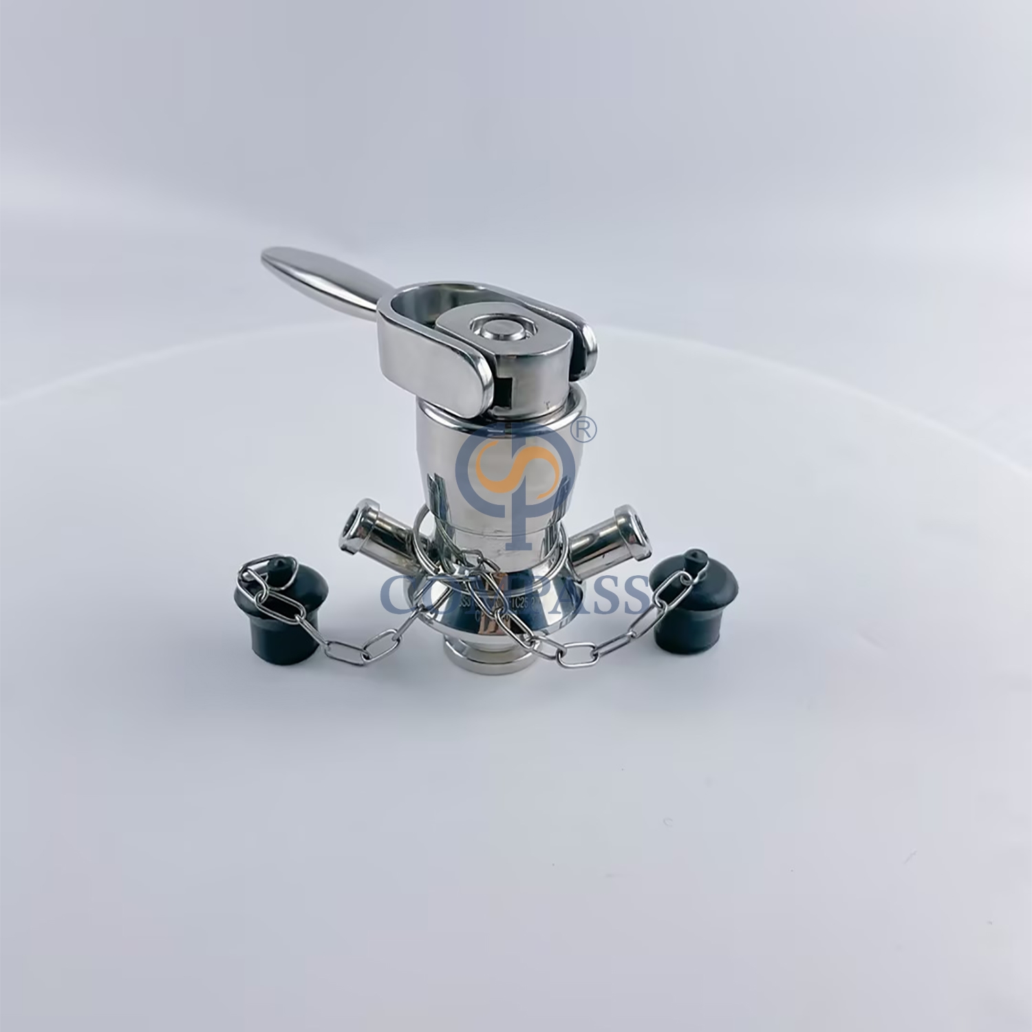 Válvula sanitária de aço inoxidável DN10 TC 25,2 mm SS316L de abertura rápida com braçadeira asséptica com vedação de silicone