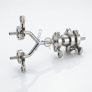 SS316L DN10 TC34MM Cotovelo Modelo Y Tee com Válvula de Retenção de Virola e Adaptador de Mangueira