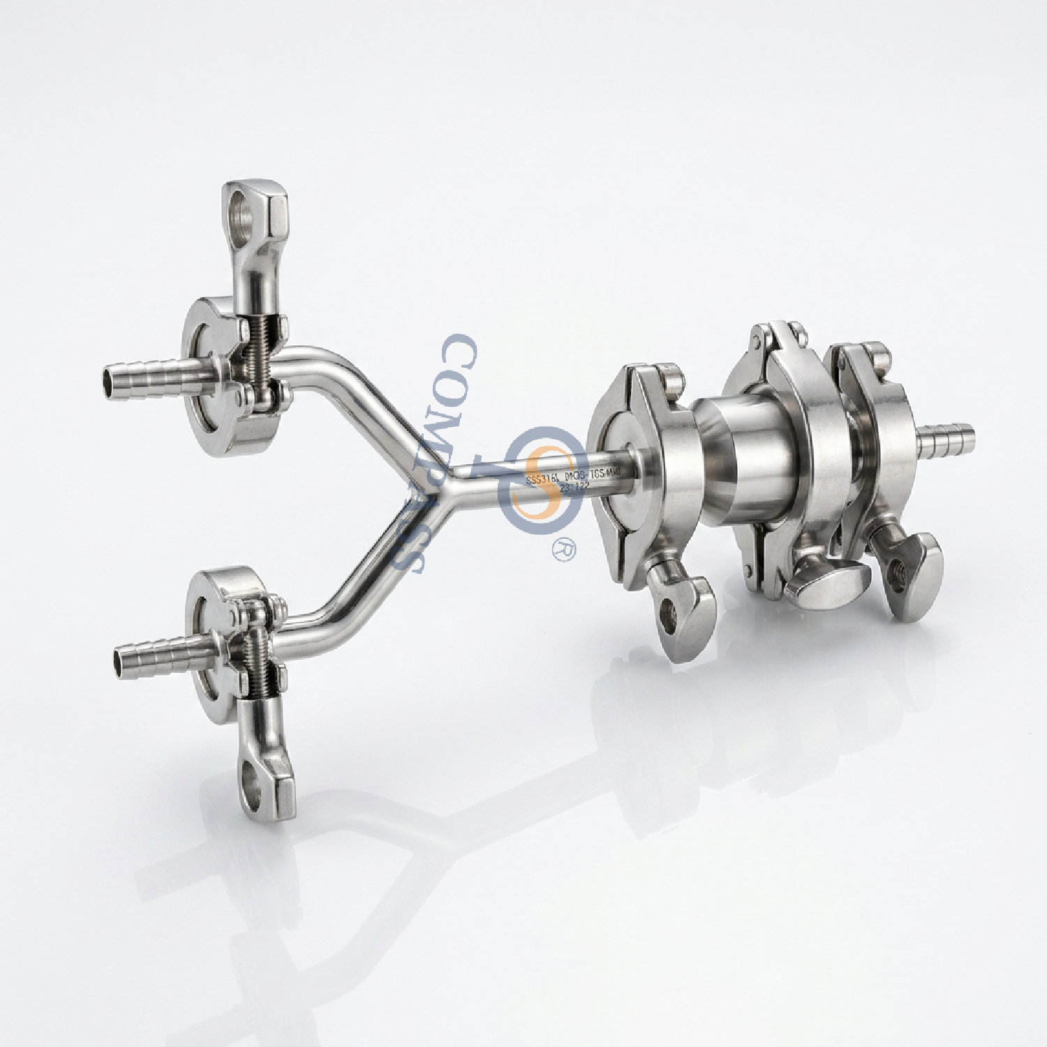 SS316L DN10 TC34MM Cotovelo Modelo Y Tee com Válvula de Retenção de Virola e Adaptador de Mangueira