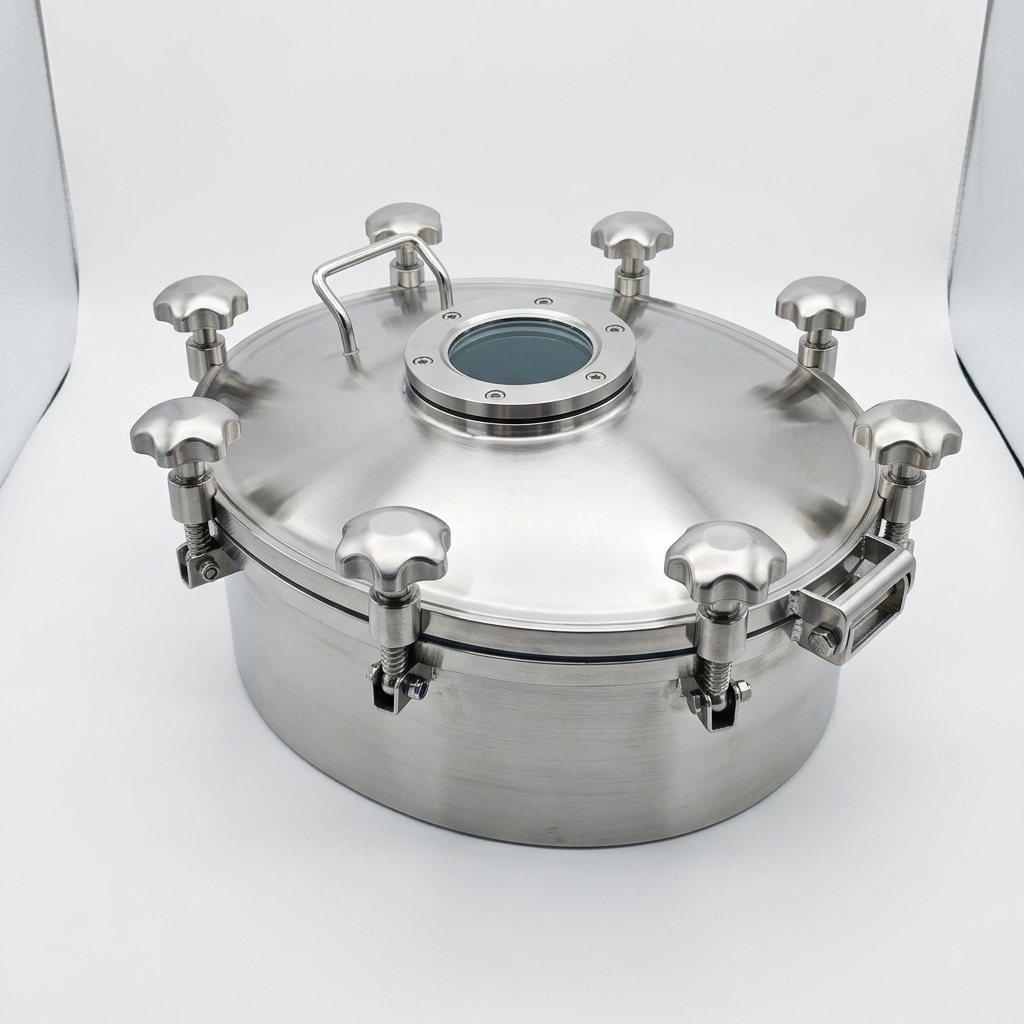 Dn500xdn400 ss316l nova chegada sanitária de aço inoxidável 3 barra polonês fosco para fora manways pressão elíptica com vidro visão