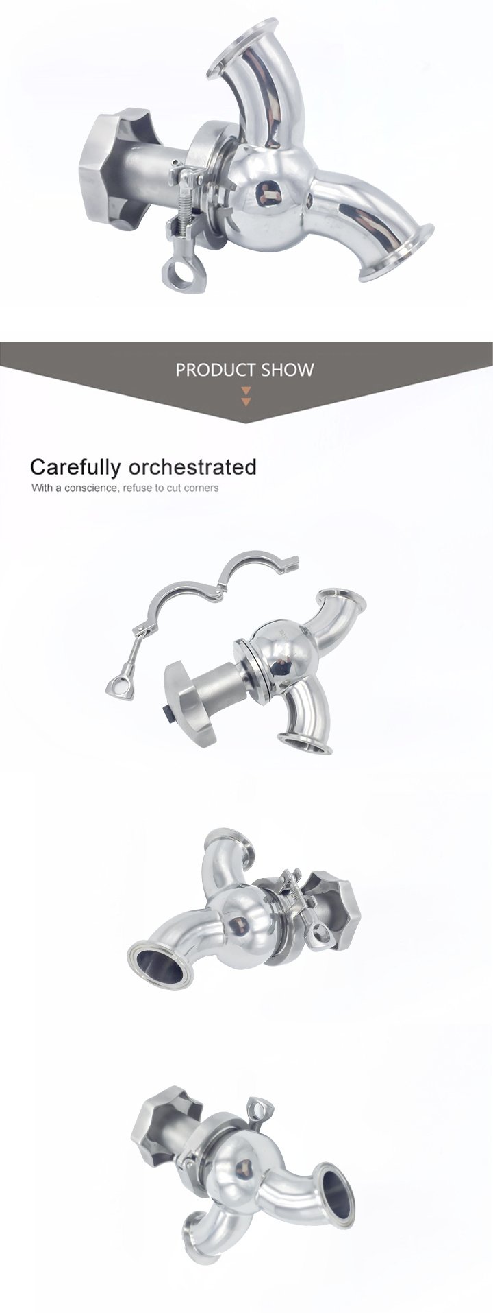 V&aacute;lvula de acelera&ccedil;&atilde;o de bra&ccedil;adeira de grau de alimentos de a&ccedil;o inoxid&aacute;vel