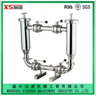 Sistema de filtro duplex estendido higiênico de aço inoxidável 316L 2"
