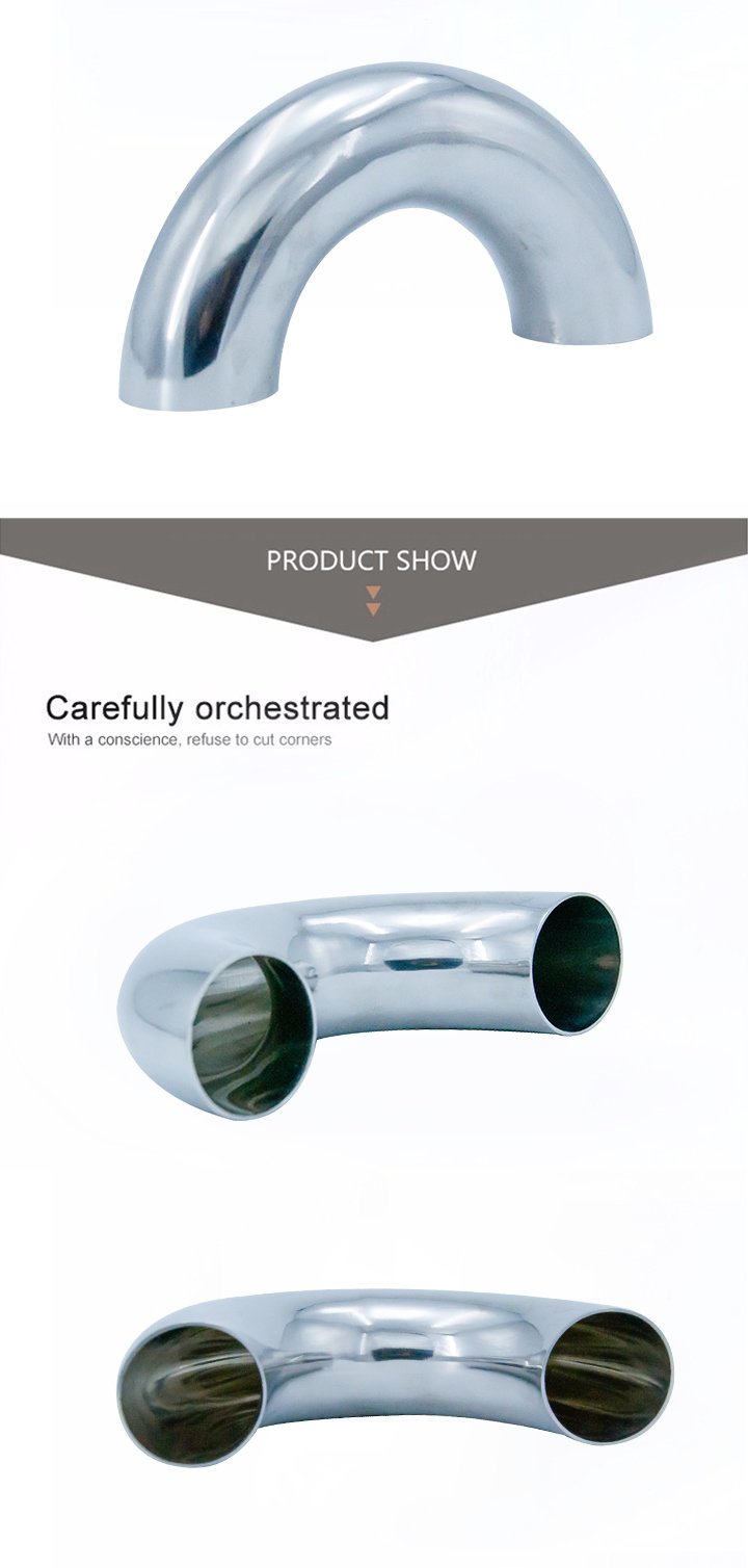 Espelho polido a&ccedil;o inoxid&aacute;vel soldado SS316L 180 graus cotovelo