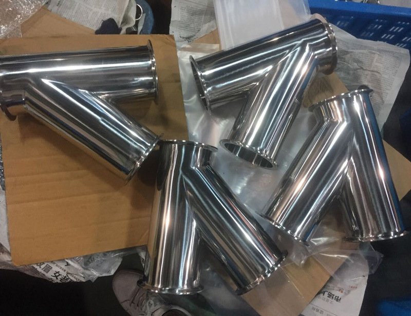 4 polegadas de a&ccedil;o inoxid&aacute;vel grau sanit&aacute;rio tri grampo y digitam tee