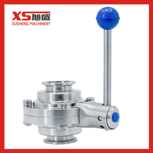 Válvula de esfera de aço inoxidável SS304 com fixação sanitária tipo borboleta de instalação rápida