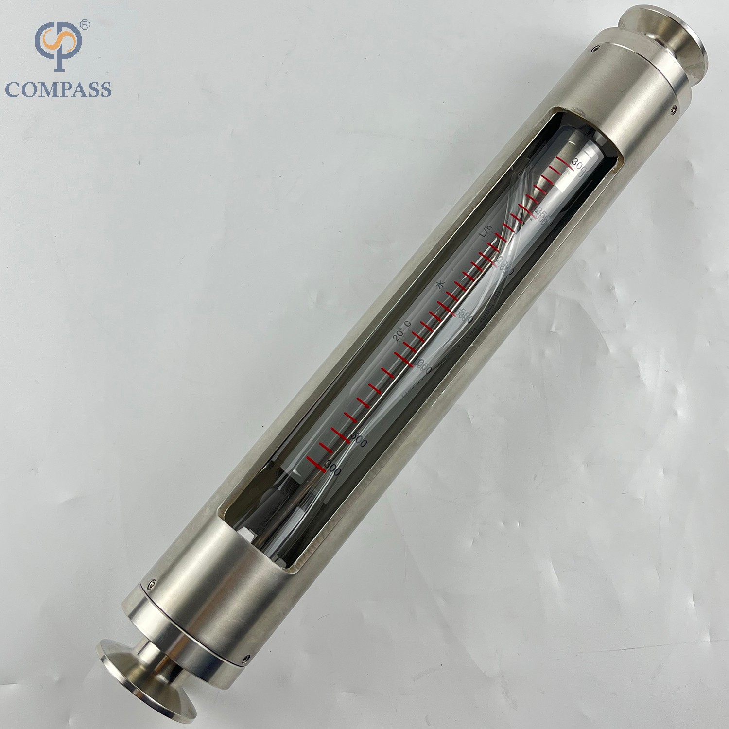 Medidor de vazão de rotor de vidro sanitário SS316 Lzb-K30