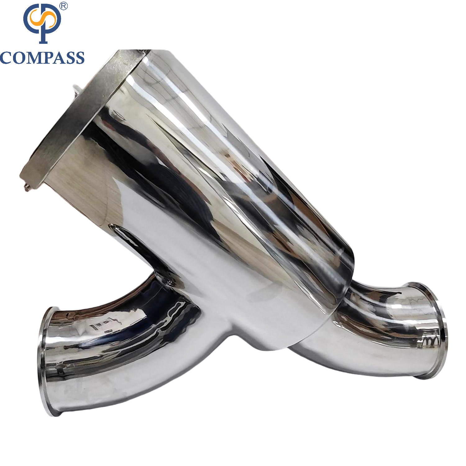 Bom preço 6 polegadas ss304 aço inoxidável sanitário 0.5 mícron sms premium braçadeira sem retenção tipo cotovelo filtro com esmalte espelhado