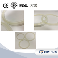 Braçadeira transparente de silicone de grau alimentício TC64MM de 2 polegadas sem borda