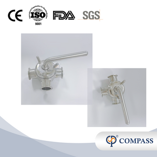 Alta qualidade 38.1mm de aço inoxidável sanitário ss304 sms forjamento manual virola final três maneiras válvula plugue t-port com silicone oem