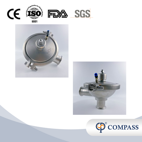 SMS CPM0-2 2 ''TC64MM Sanitário Aço Inoxidável SS316L Válvula de Pressão Constante de Pressão Ajustável para Tratamento de Água Gás Líquido