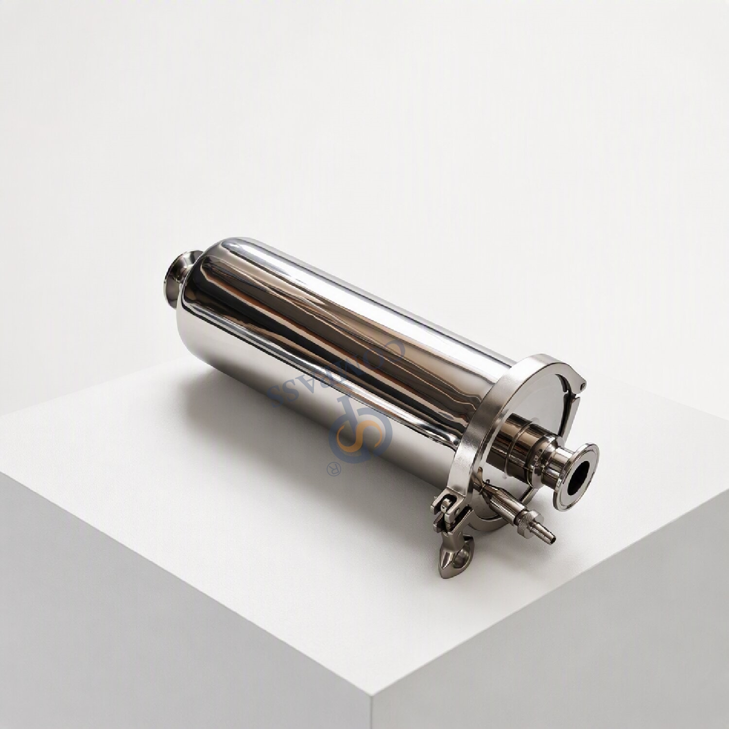 Filtro Inline de DN25 SS304 TC com válvulas de exaustão e elemento de filtro de 0.22um PTFE