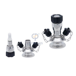 Válvula de amostragem de aperto de microbiologia SS316L DN10 TC25.2MM com junta de silicone