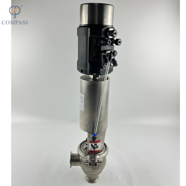 Válvulas sanitárias sanitárias de aço inoxidável do regulador de fluxo do TC com cabeça de controle