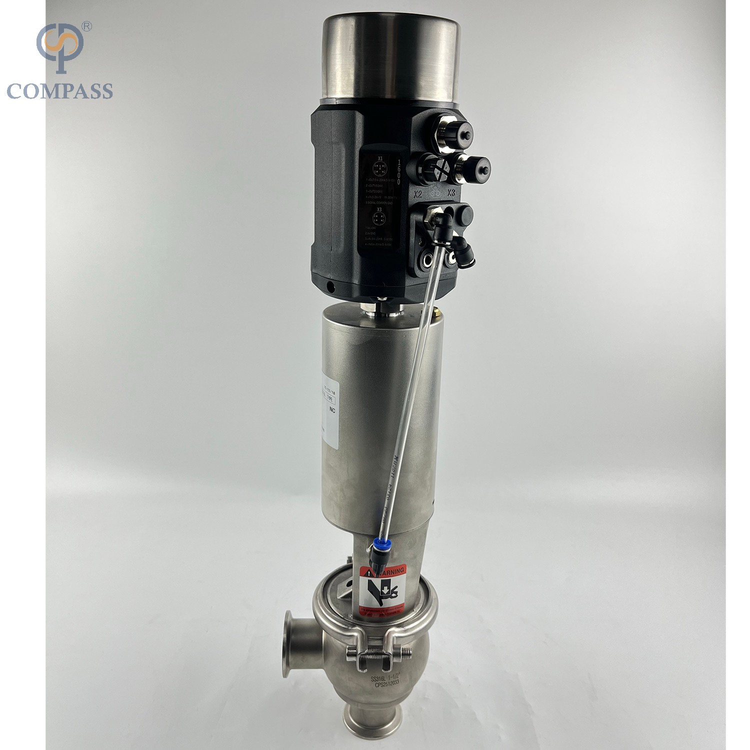 Válvulas sanitárias sanitárias de aço inoxidável do regulador de fluxo do TC com cabeça de controle