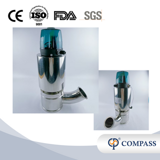 Preço Quente Válvula sanitária de aço inoxidável 316l, acionada por ar, 76.2mm, braçadeira asséptica, válvula inferior pneumática do tanque de descarga com cabeça de controle de 24v