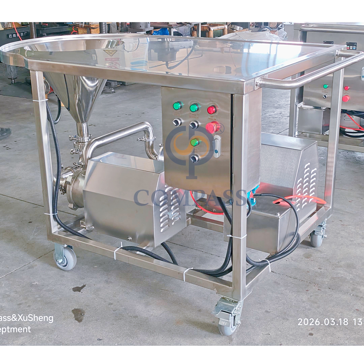 TRL-B venda quente sanitária 4kw ss304 alta eficiência sistema de mistura de alto cisalhamento em pó líquido emulsificador homogeneizador misturador para creme