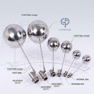 SS304 250MM tamanho de bola BSP extremidade roscada masculina 2 polegadas válvula de esfera flutuante DN50 para o tanque