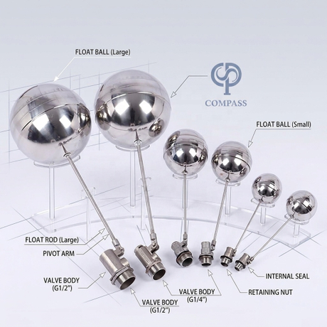 SS304 250MM tamanho de bola BSP extremidade roscada masculina 2 polegadas válvula de esfera flutuante DN50 para o tanque
