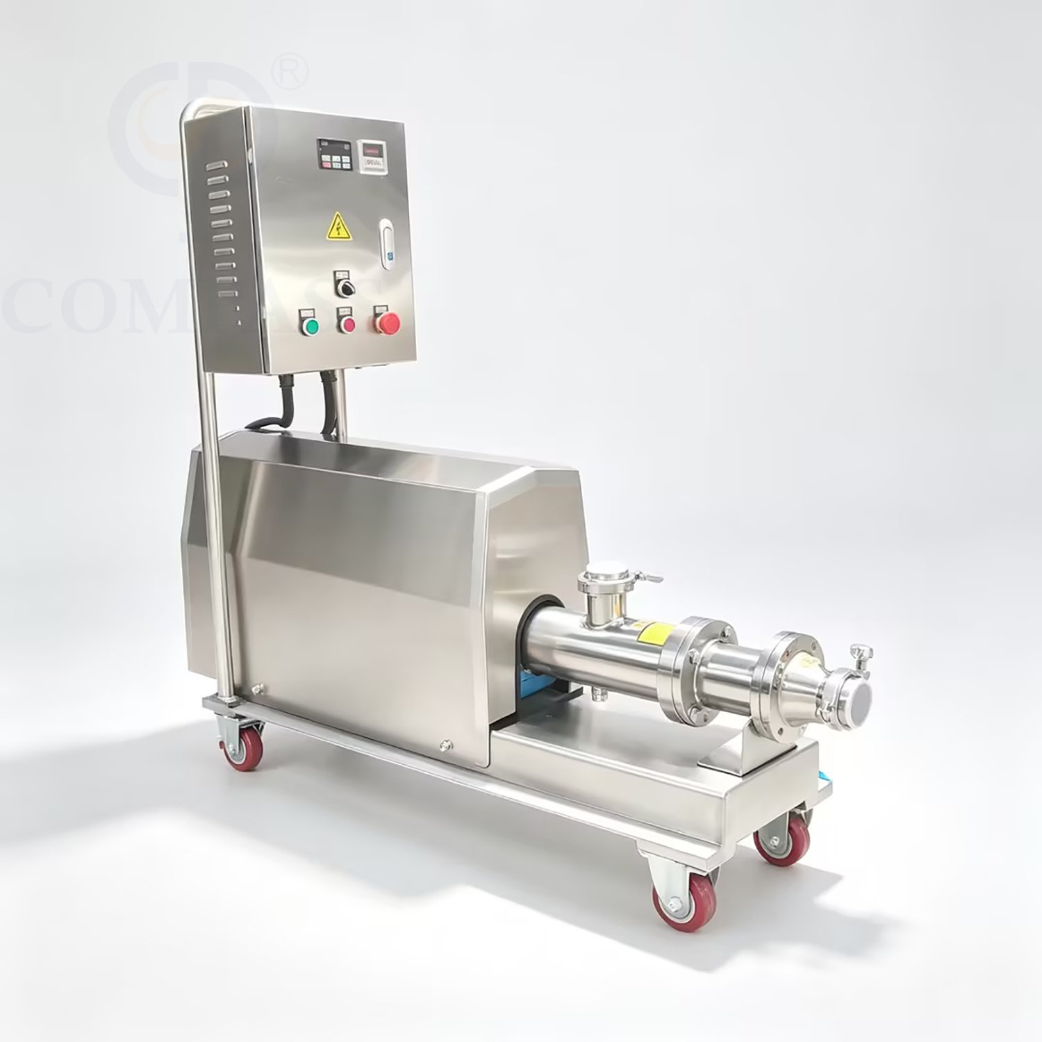 Bomba elétrica de parafuso único OEM de grau alimentício sanitário 1,5KW-2HP SS316L com tampa do motor de aço inoxidável e carrinho e estator EPDM